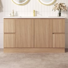 Byron 1500mm Light Oak Freestanding Vanity with Removable Kickboard
